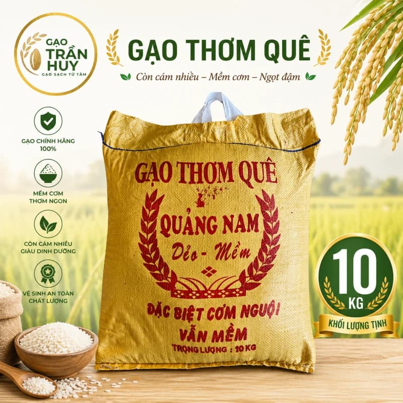 Gạo Thơm Quê Quảng Nam Chính Gốc – Gạo Ngon Gia Đình Cơm Mềm Dẻo Vừa Dễ Ăn