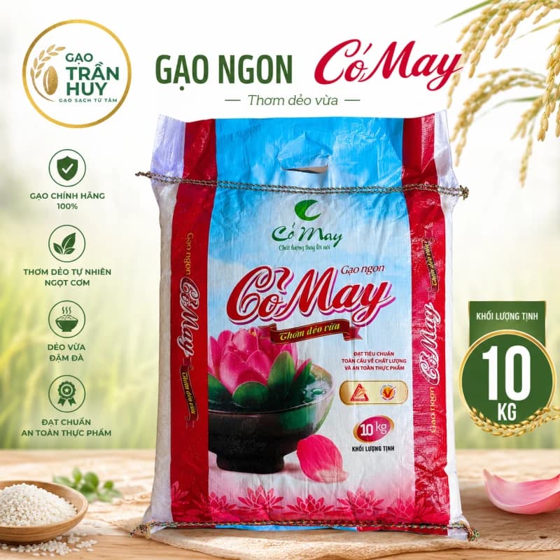 🌾 Gạo Cỏ May Chính Hãng – Gạo Thơm Miền Tây Cơm Mềm Dẻo Vừa Cho Gia Đình